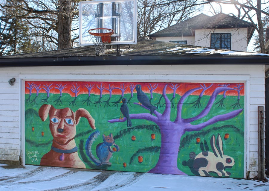 Paints Murals On Garage Doors In Evanston, Garage Door Art Paintings