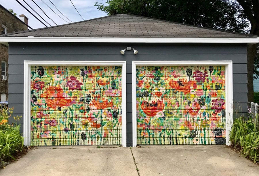 Paints Murals On Garage Doors, Artistic Painted Garage Doors