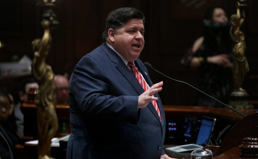 +Gov.+J.B.+Pritzker+delivers+his+budget+address+Feb+19.+The+state+budget+passed+early+Sunday+morning+along+largely+party+lines.