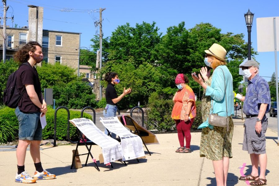Youth participants in “Talking Whiteness on Central Street” discuss systemic racism with North Evanston residents. Evanston’s northernmost census tracts range from 85 to 93 percent white, according to data from the 2018 American Community Survey.