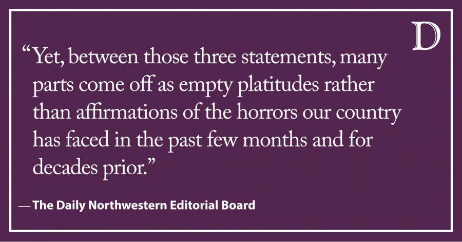 Editorial: Amid protests against police brutality, Northwestern administrators need to break tradition of empty statements