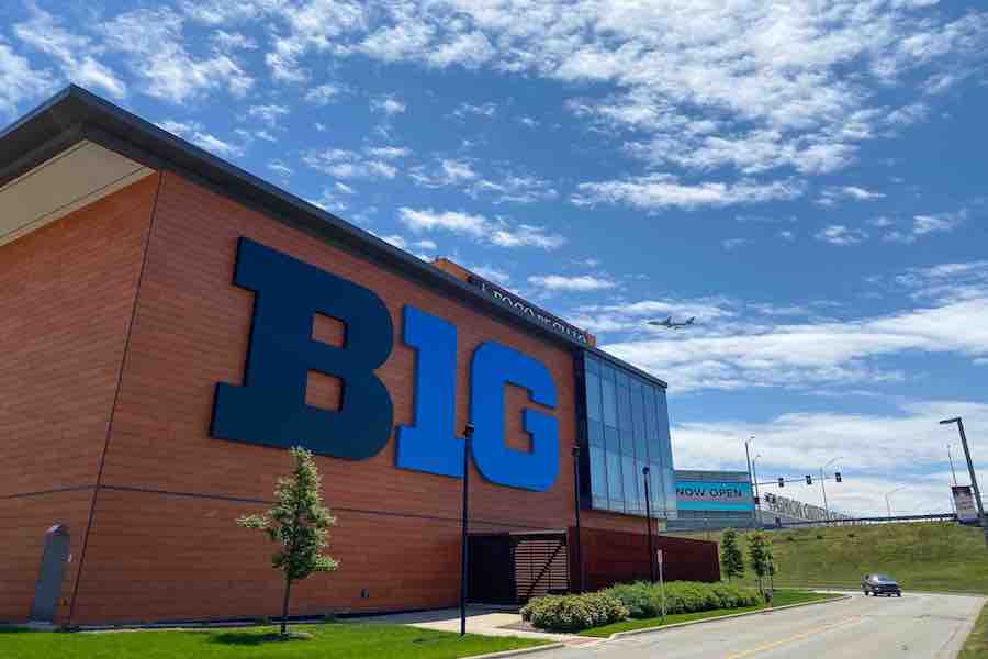 The Big Ten headquarters in Rosemont. The conference will begin a nine-game football season in late October.