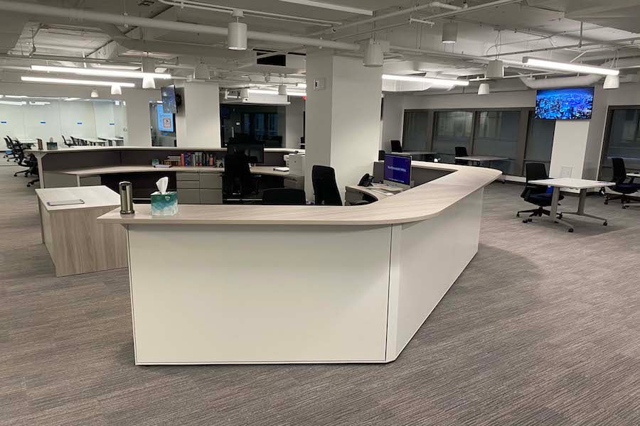 The Medill Newsroom in Washington, D.C., stands empty. The program was recently postponed to the 2021-22 academic year due to COVID-19.
