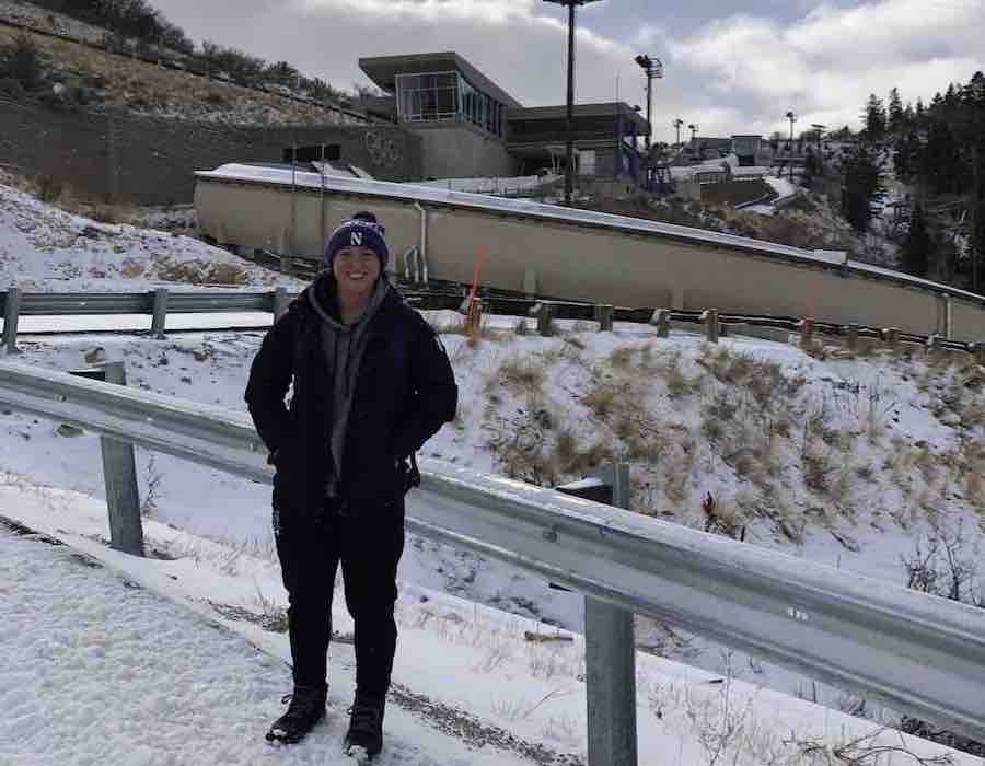  Rachel Lewis at the USA Bobsled training site in Park City, Utah. The NU softball star spent two weeks there in November trying out for the national team pool.
