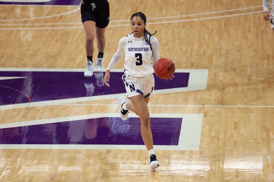 Sydney Wood sets up the offense. The postponement of the Cats’ January 14 game at Rutgers gives No. 22 Northwestern an eight-day hiatus.
