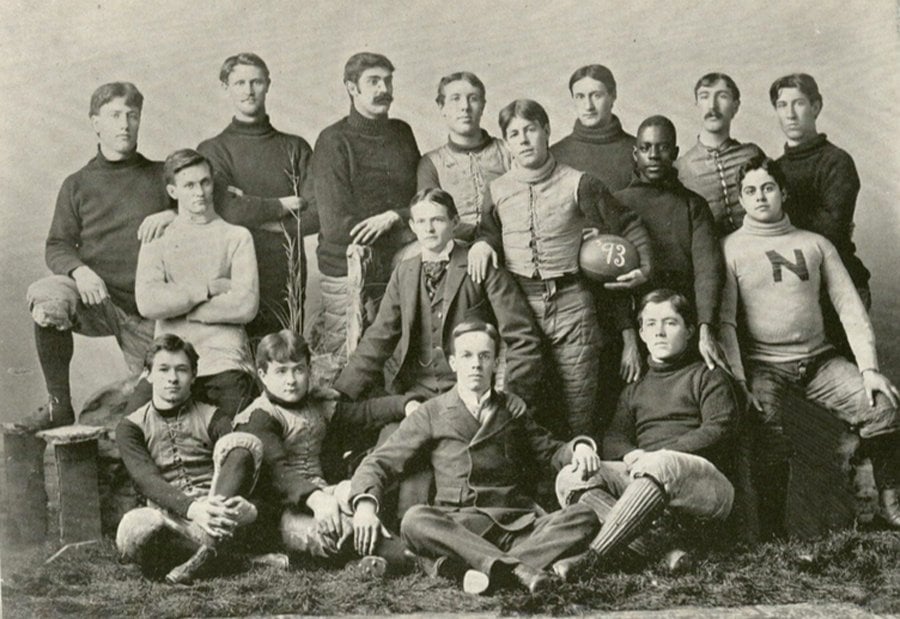 The+1893+Northwestern+football+team.+George+Jewett+%28second+from+the+right%29+will+name+a+rivalry+trophy+between+the+Wildcats+and+Michigan+beginning+in+2021.+