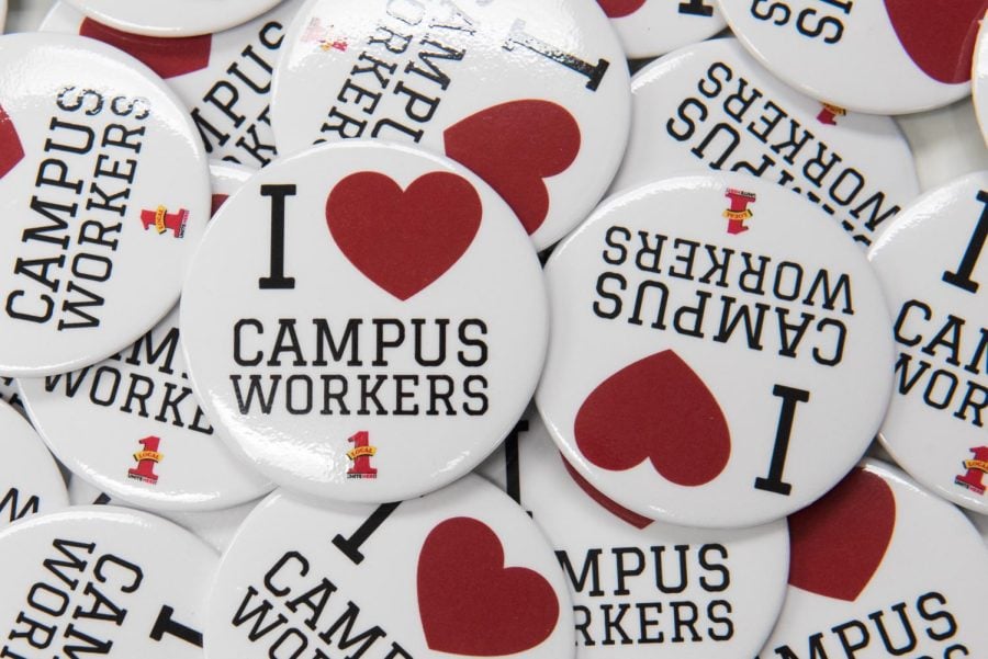 Student groups such as Students Organizing for Labor Rights and NU Graduate Workers have been organizing to support campus workers through initiatives such as a button campaign.