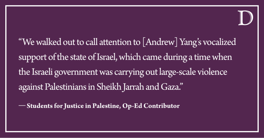 Students for Justice in Palestine: Holding Andrew Yang accountable