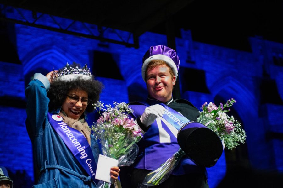 Vanessa Obi and Bobby Read get crowned as Homecoming Wildcats at Friday’s pep rally.