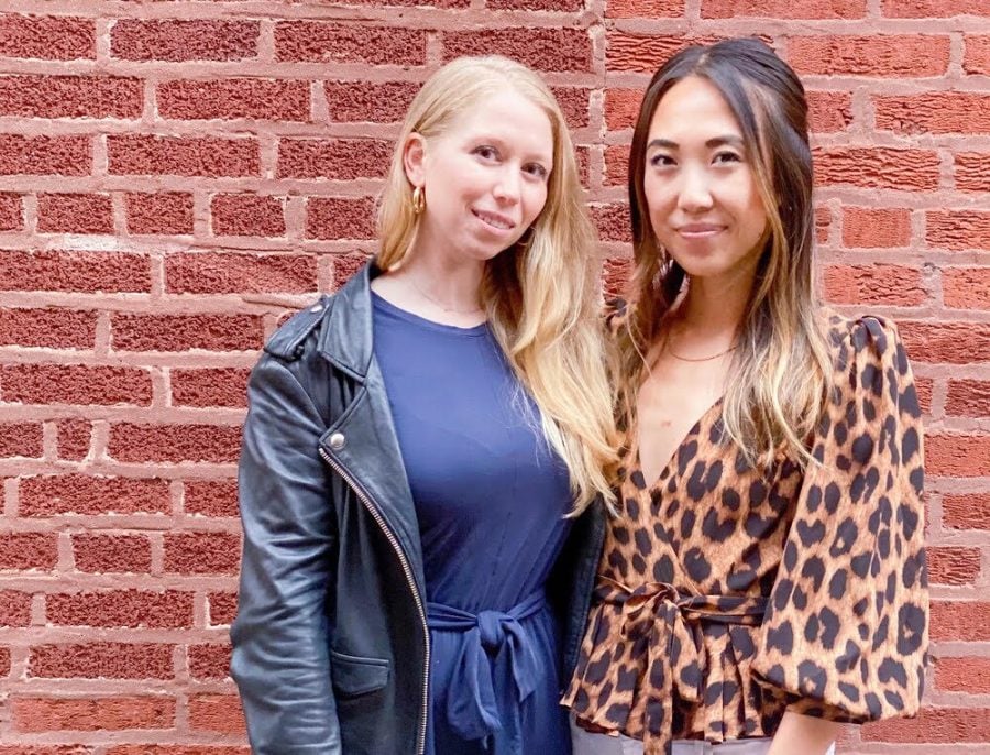 bekome co-founders Shanna Traphoner-Liu and Vanessa Gottlieb pose in front of a brick wall. Photo courtesy of Shanna Traphoner-Liu.
