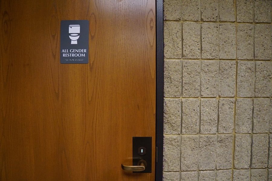 The all-gender restroom on the third floor of Norris.