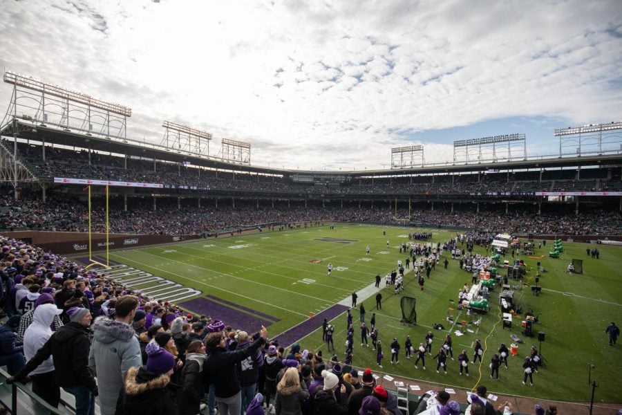 The gridiron on Wrigley Field. Northwestern failed to pick up its first Big Ten West win of the season in a 32-14 loss to Purdue.