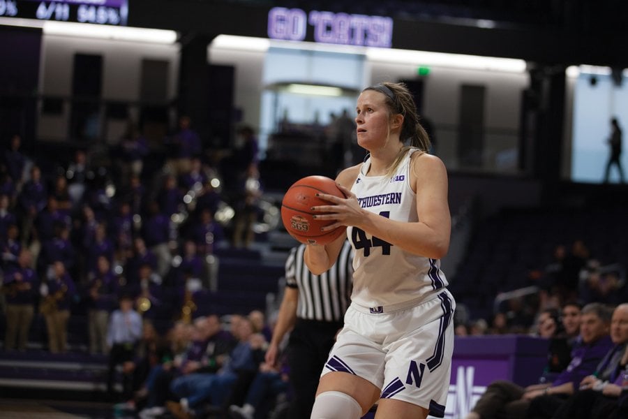Abi Scheid plays against Penn State in January 2020. Scheid, one of Northwestern women’s basketball’s strongest alumni, is now the director of operations for women’s basketball at Loyola. 