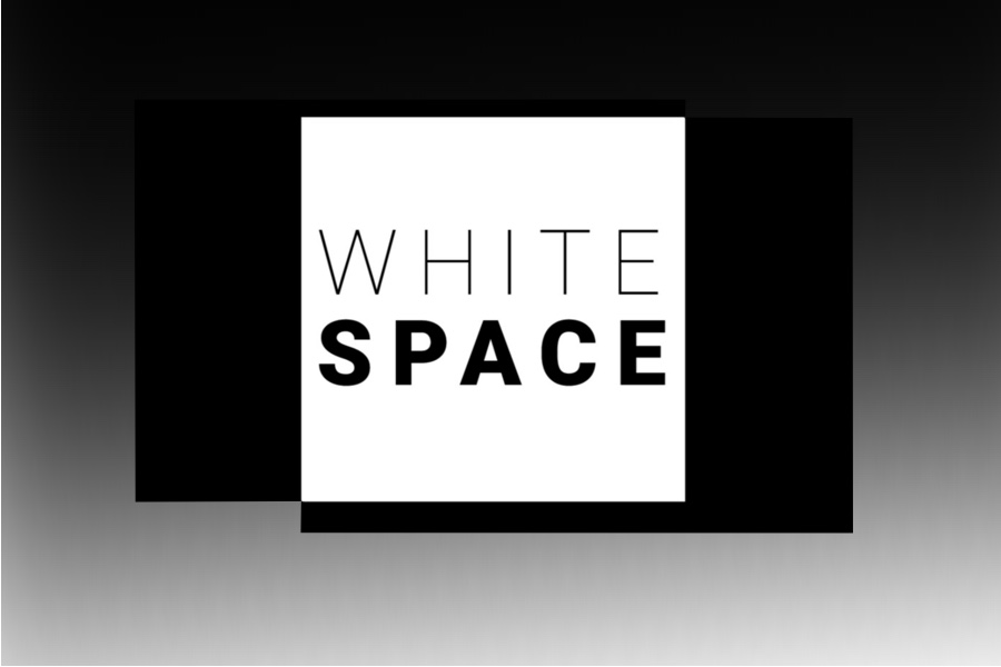 White Space logo with white background and black letters.