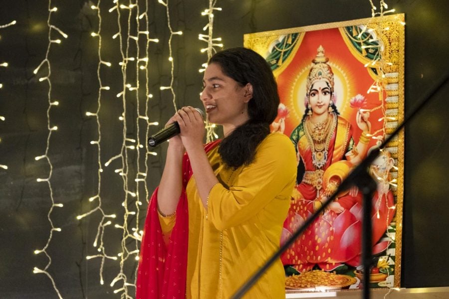 OM at Northwestern Co-president and Weinberg sophomore Arushi Tiwari opened the 2022 Hindu Classical Arts Showcase by singing a song which praises and worships the god Ganesh Ji, the remover of obstacles. It is customary to perform this ritual when beginning an auspicious event or celebration.