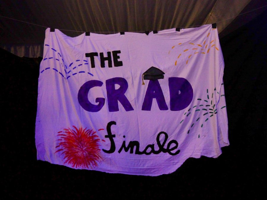 A sign titled “The grad finale.”