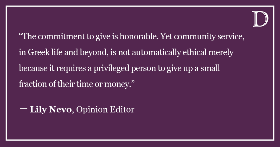 Nevo: Philanthropy fails to rectify the harms of Greek life