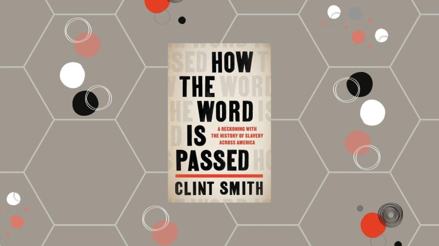 “How the Word Is Passed” book cover on a gray background with white hexagons and multicolored circles.