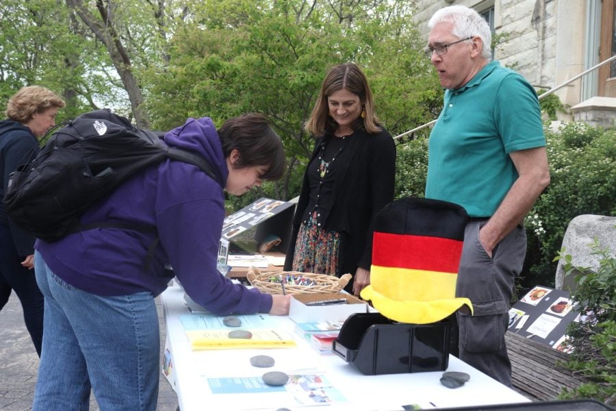 For the Northwestern Festival of Languages and Culture, language departments set up tables in front of The Rock for the community to learn about NU’s language opportunities.