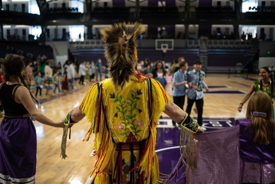Northwestern’s Native American and Indigenous Student Alliance hosted its first Pow Wow on Saturday at Welsh-Ryan Arena.