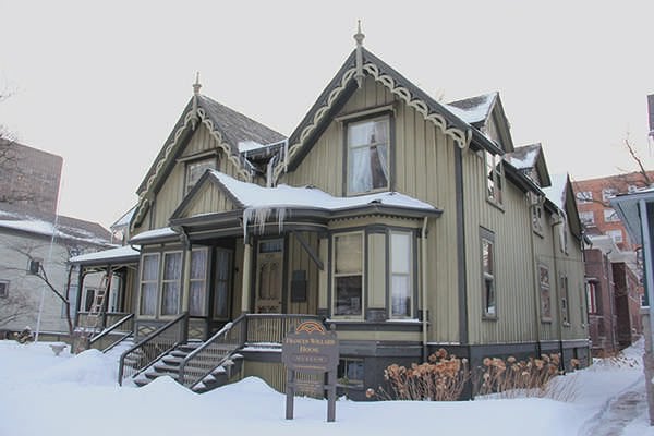 The Frances Willard House Museum is shown from the side.