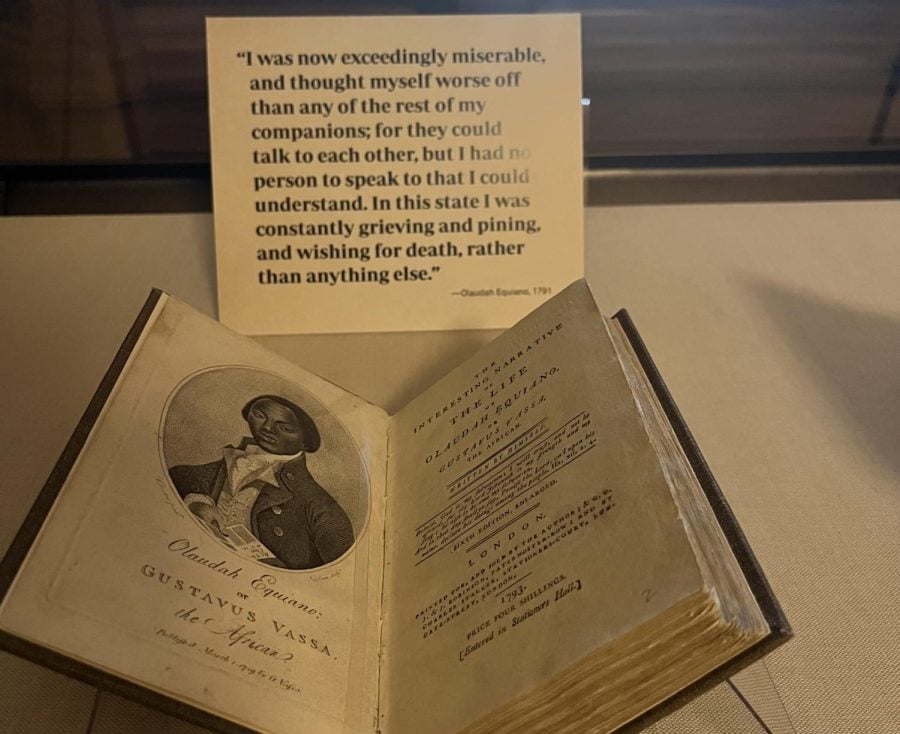 One of the items on display in Deering Library’s “Freedom for Everyone: Slavery and Abolition in 19th Century America” exhibition. The exhibition will remain up through the end of Fall Quarter.