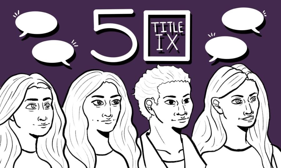 Four people below the number “5” and “Title IX”