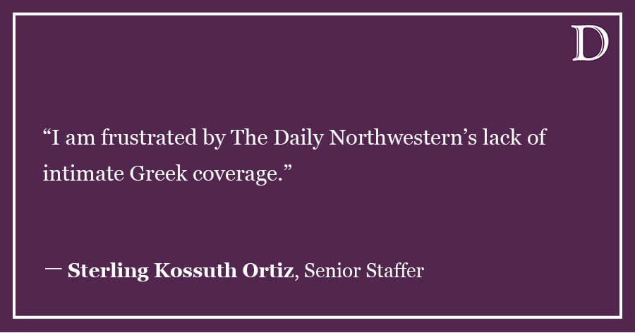 Ortiz: Improving Greek Life Coverage