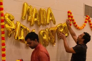 Balloon sign with the words “Mahashivratri” in capital letters.
