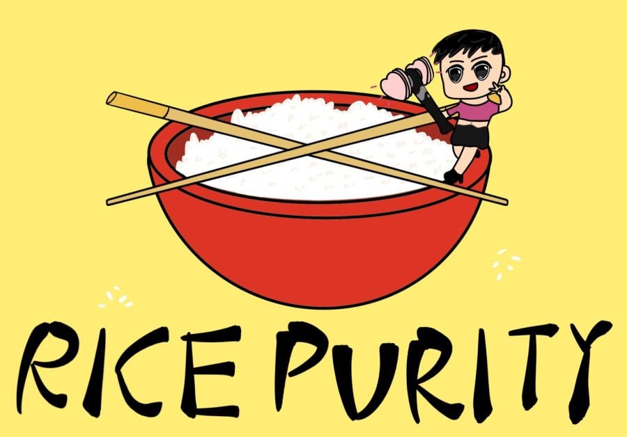 The column’s name, Rice Purity, featuring a red bowl of rice on a yellow background.