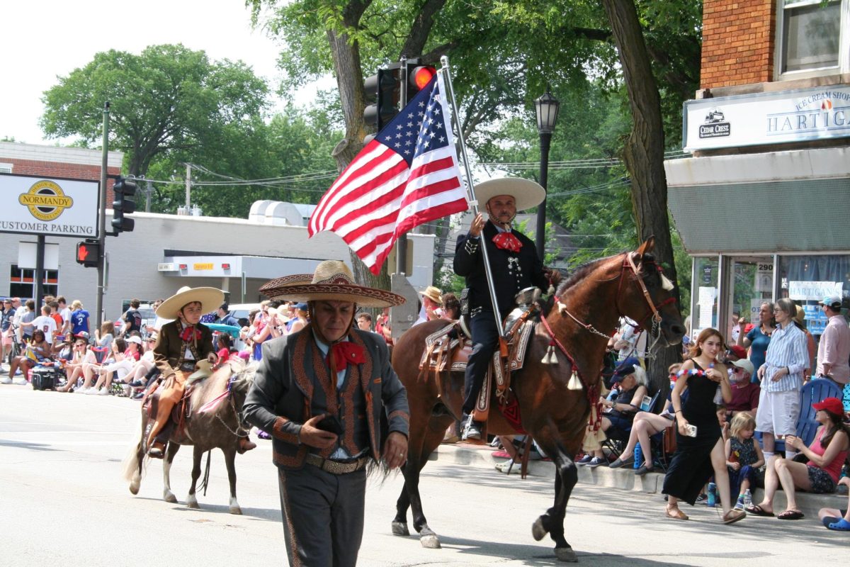 A charro rides in Evanston’s Fourth of July parade. 