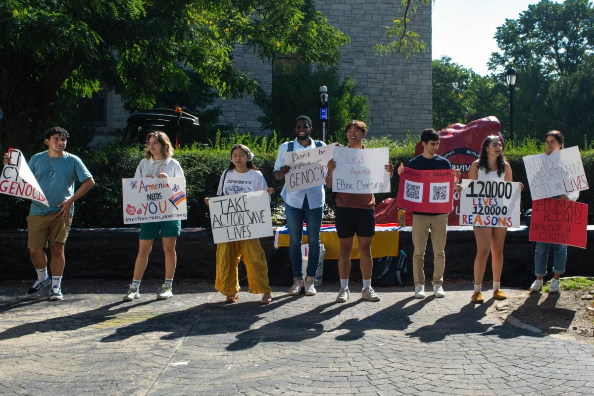 Campaigners invite students to take action condemning Azerbaijans aggression and supporting Armenians in Nagorno-Karabakh.