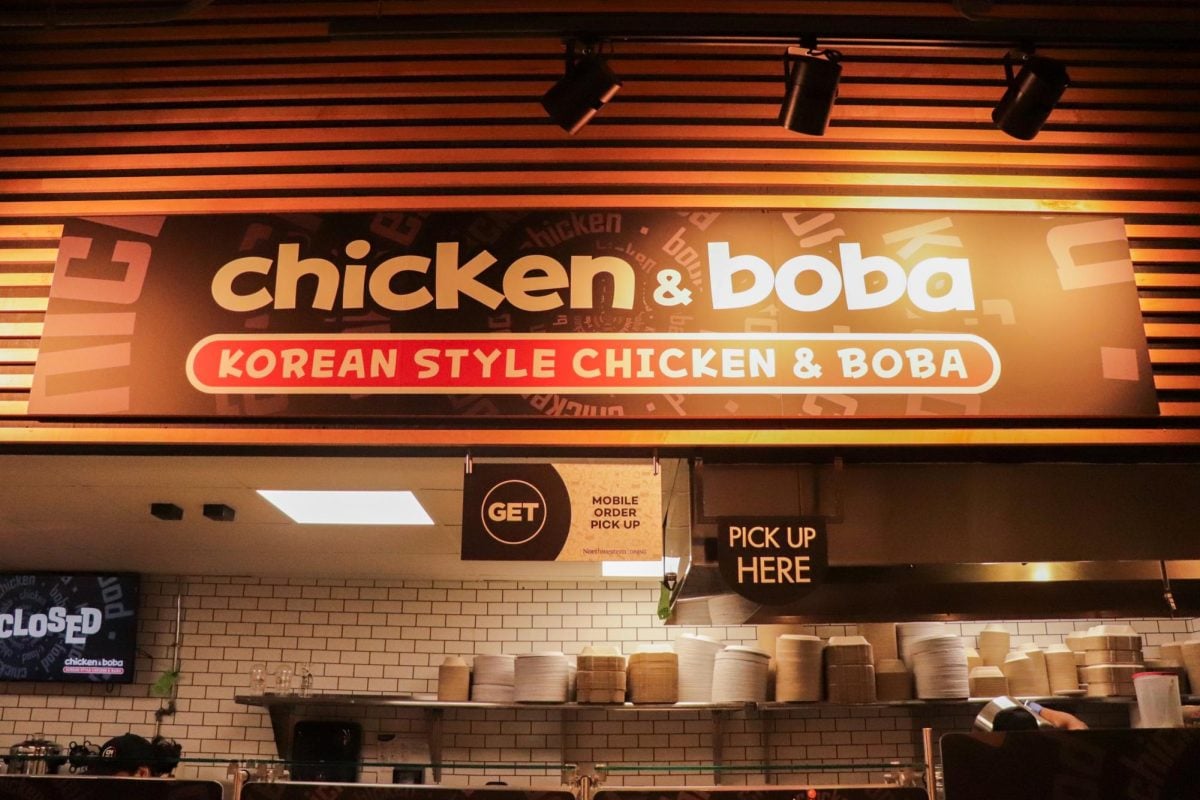 Chicken+and+Boba.+This+new+Korean-fusion+restaurant+launched+in+the+basement+of+Norris+University+Center+last+month.