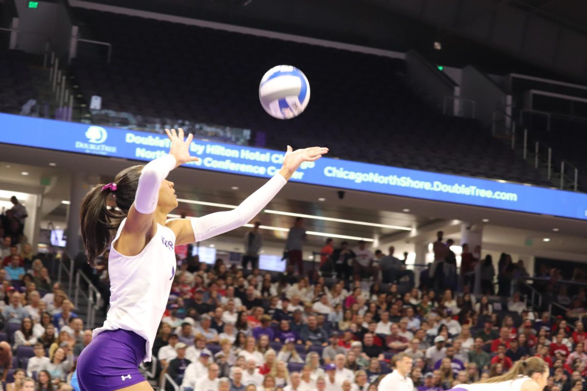 Senior middle blocker Leilani Dodson. Dodson posted 10 kills and four blocks in NU’s five-set win over Michigan.