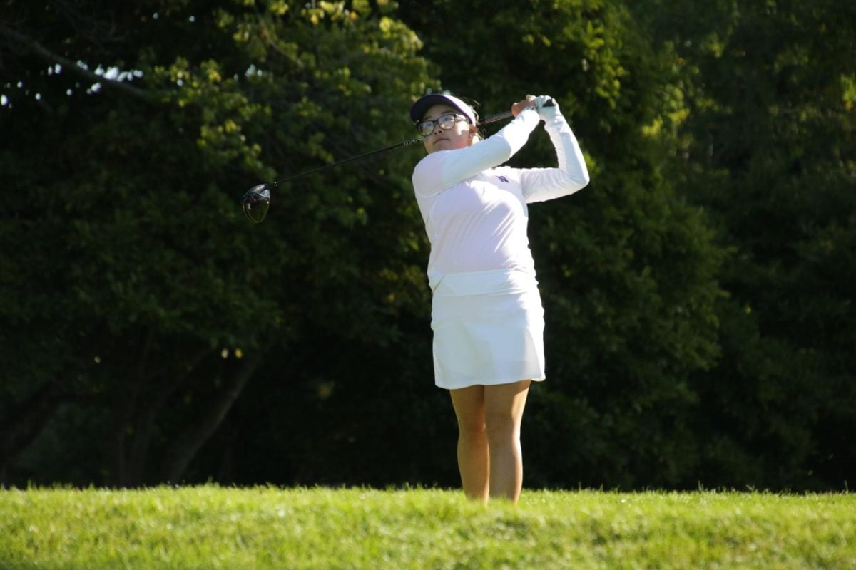 Sophomore Dianna Lee hits the ball. Lee led NU with a T-6 finish at the Illini Womens Invitational earlier this week.