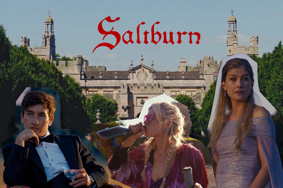 Barry Keoghan, Alison Oliver and Rosamund Pike star in Oscar winner Emerald Fennell’s deliciously eerie new film “Saltburn.”