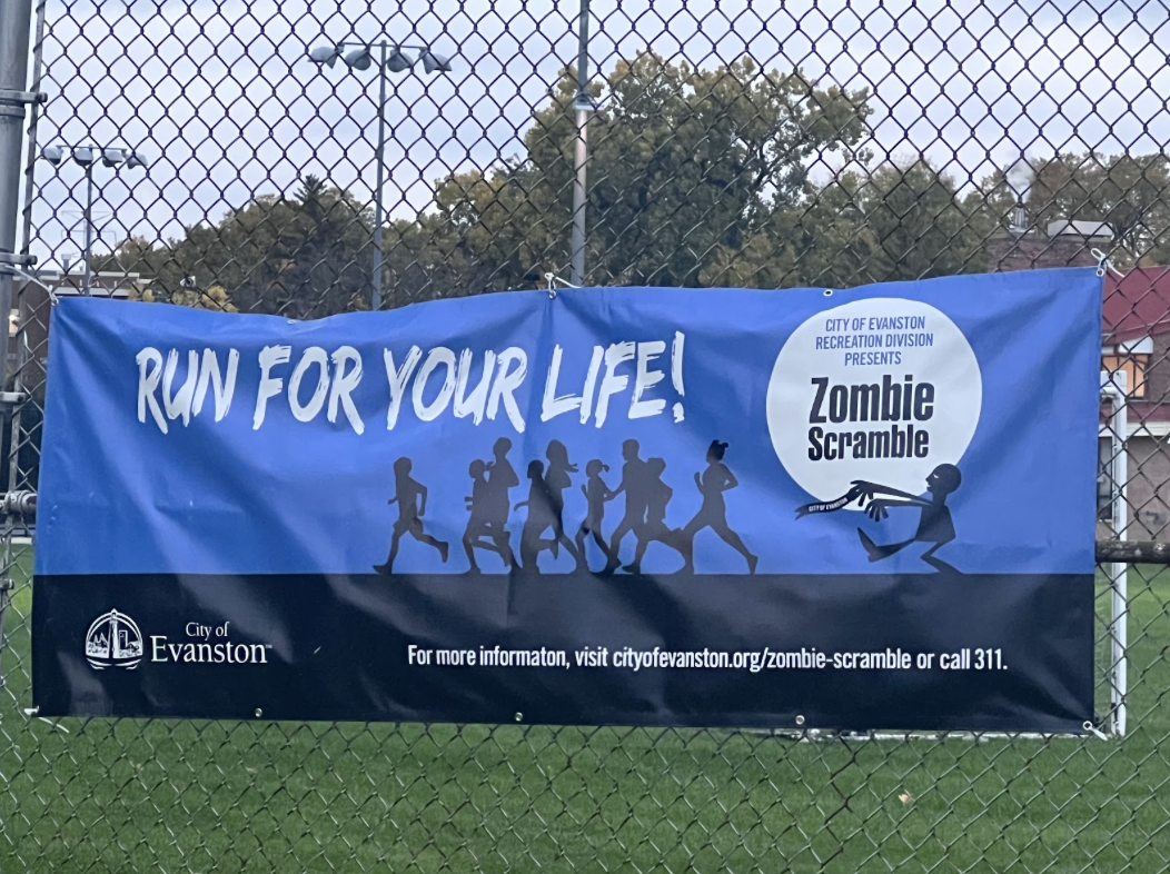 The Zombie Scramble began at the Ladd Arboretum, and continued through Butler Park and Twiggs Park.