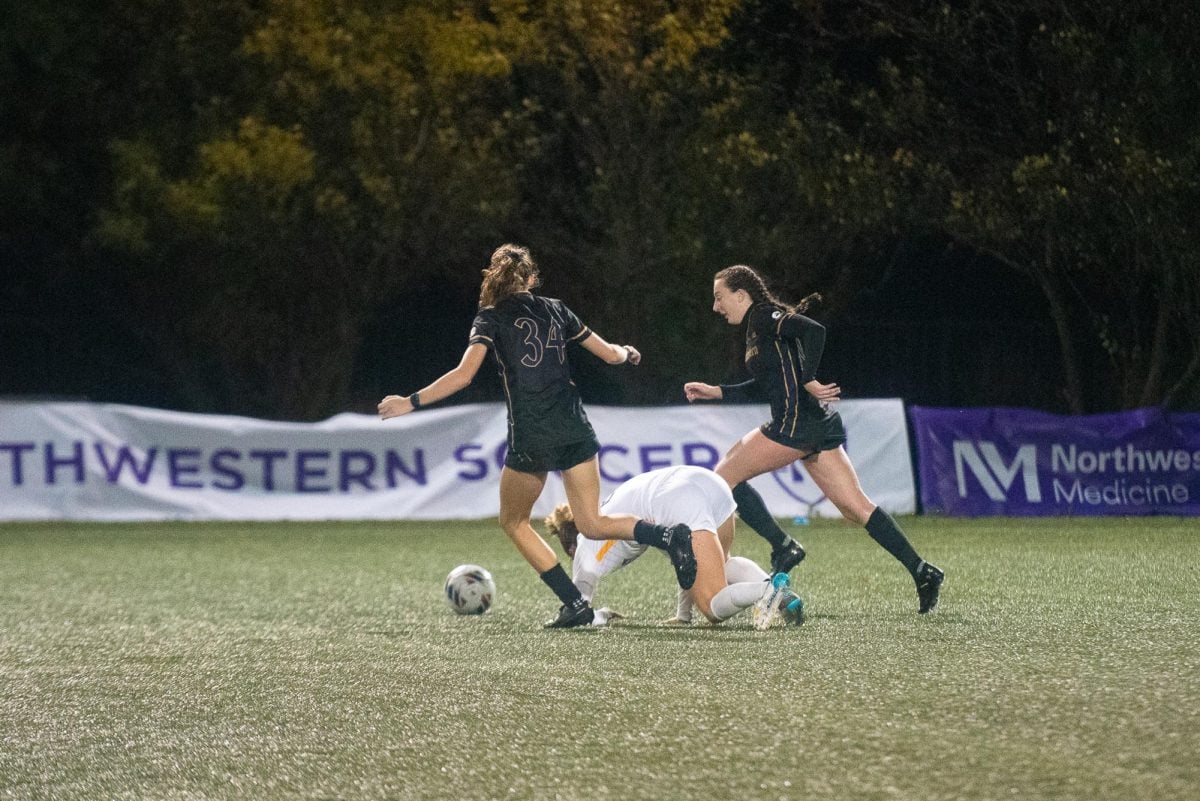 Senior midfielder Josie Aulicino dribbles the ball. Aulicino tallied Northwesterns lone goal in its 2-1 defeat to Rutgers on Sunday.