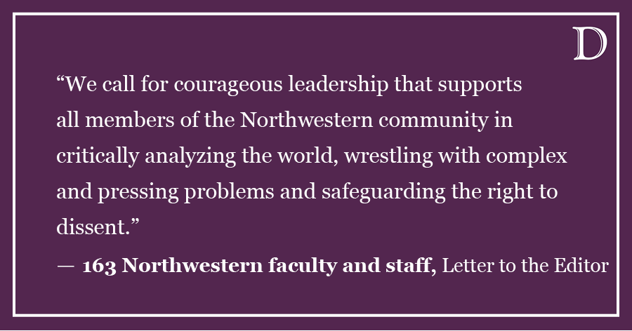 LTE: NU Faculty across schools respond to President Schill: Protect academic freedom and the right to dissent