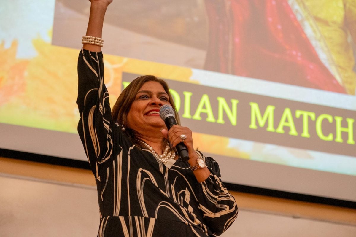 Indian Matchmaking star Sima Taparia addressed about 300 students in Lutkin Hall Friday evening.