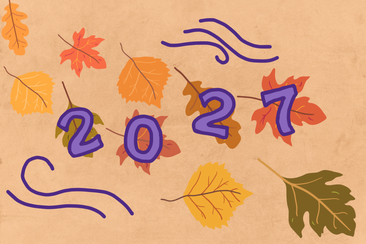 An+illustration+with+%E2%80%982027%E2%80%99+written+in+purple+text+with+fall+leaves+behind+on+a+yellow+background.