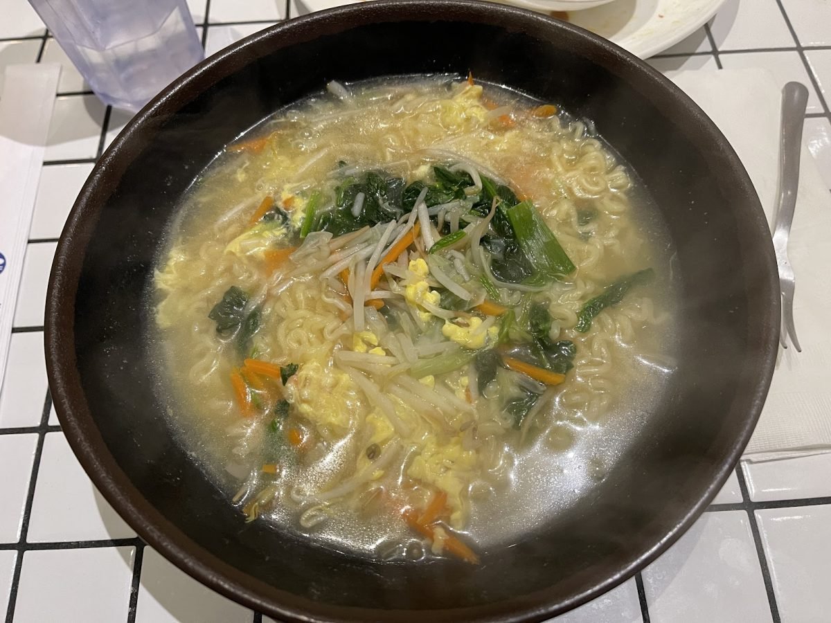 A large portion for a low price, the veggie ramyun satisfied all our soup and noodle cravings on a cold winter’s night. 
