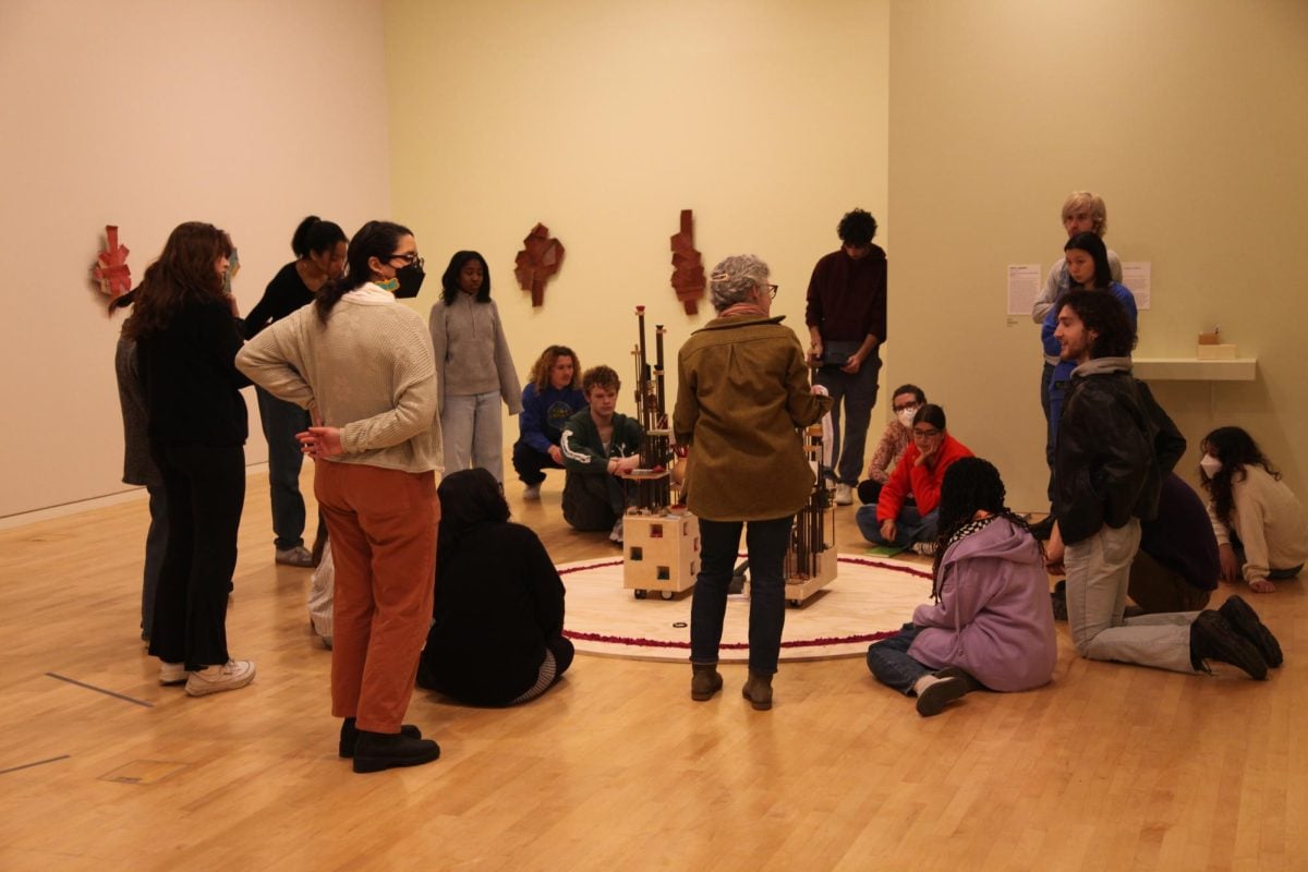 Block Museum Student Associates learn about “Actions for the Earth: Art, Care & Ecology,” one of the Block’s Winter Quarter exhibitions that runs between Jan. 26 and July 7.
