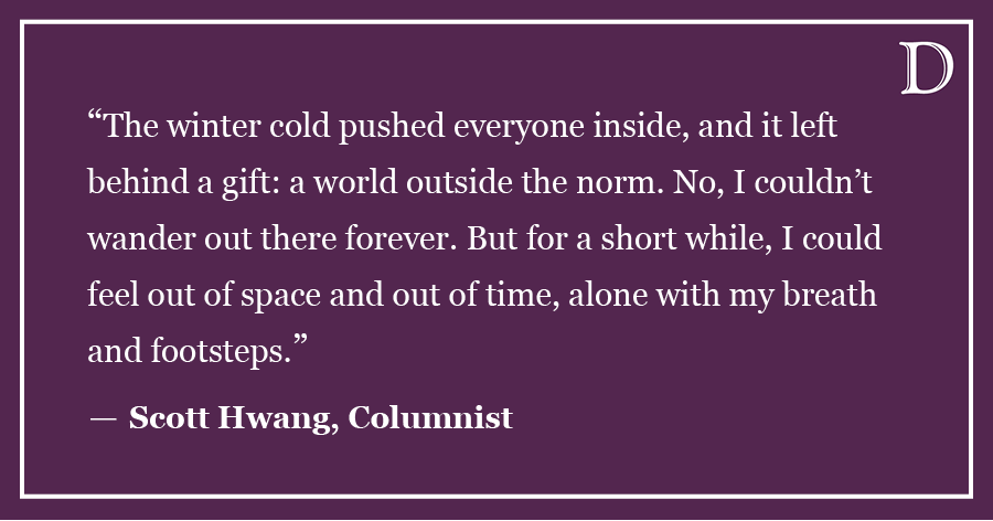 Hwang: A Californian’s love letter to walking in the cold