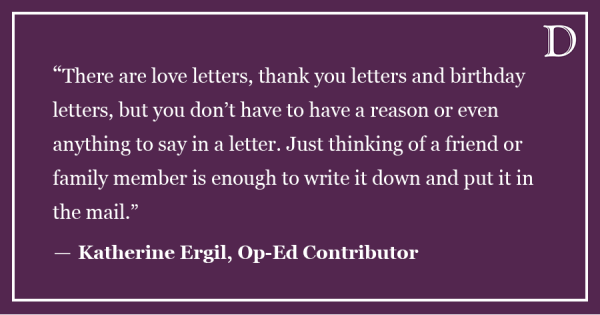 Ergil: Writing a letter doesn’t have to be a formal event
