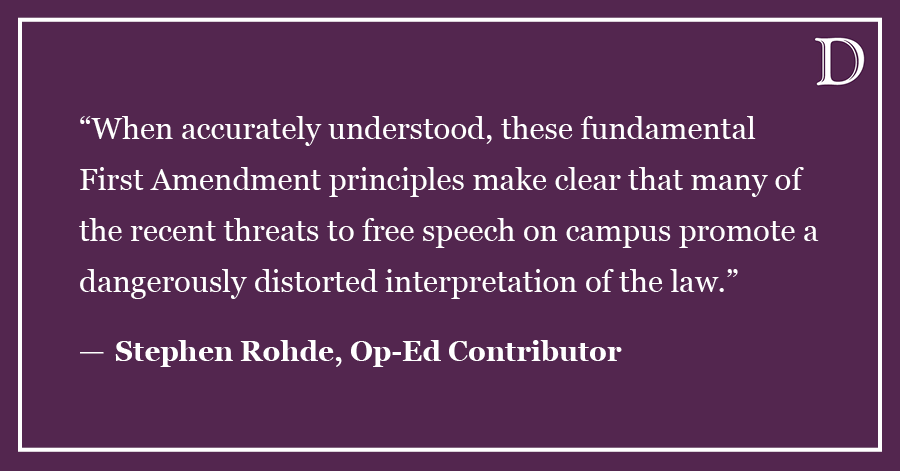 Rohde: Universities should promote open debate and resist censorship