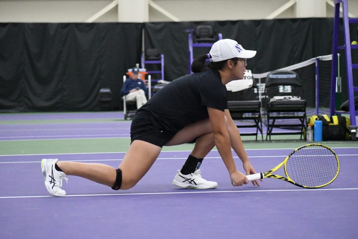 Justine Leong lunges in preparation for the next set.