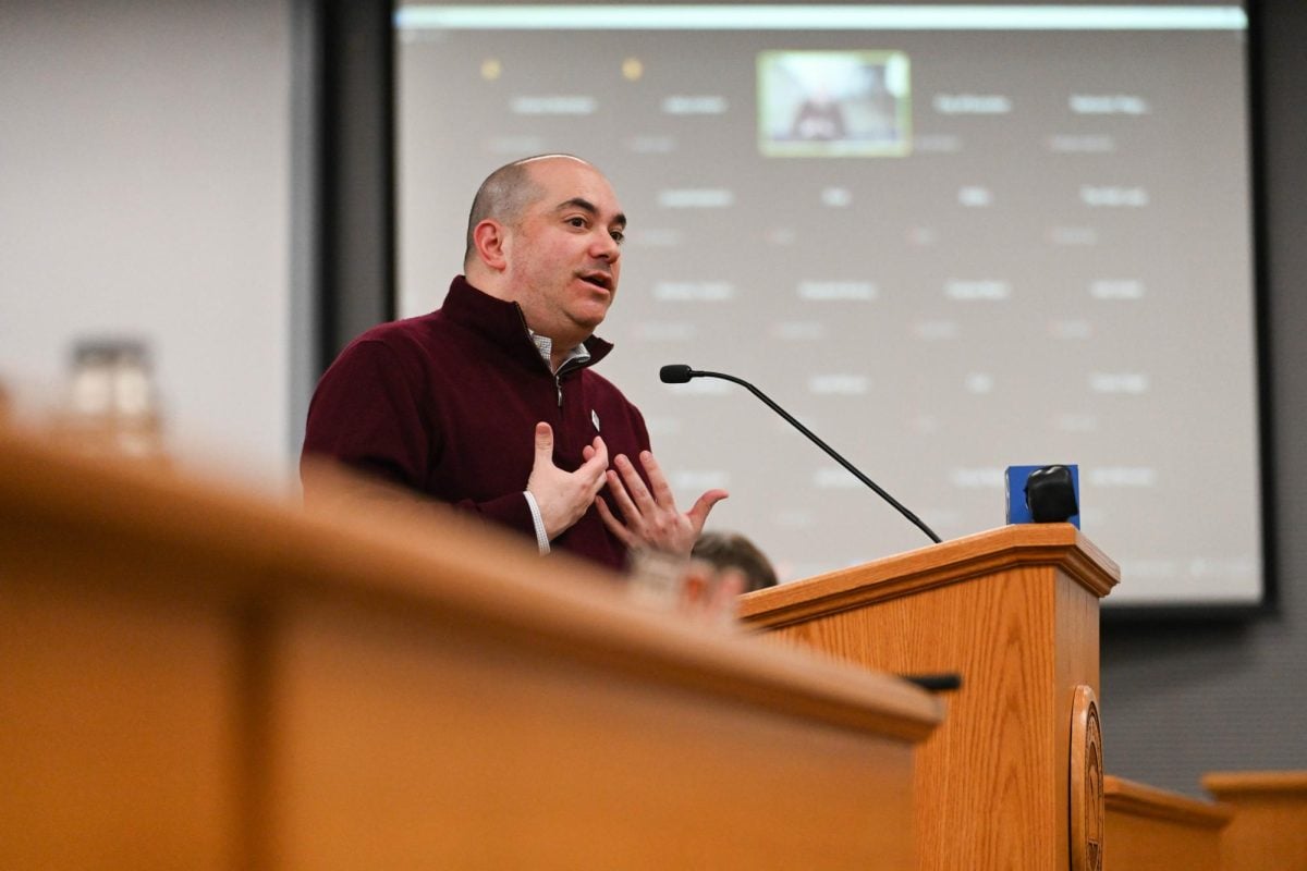 David Goldenberg, the Anti-Defamation League’s Midwest Regional Director, speaks at the Evanston City Council meeting on Monday, Feb. 26.