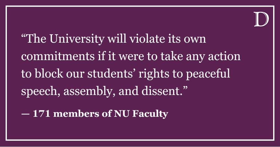 LTE: An Open Letter from 171 Faculty — Do not ban protest at NU