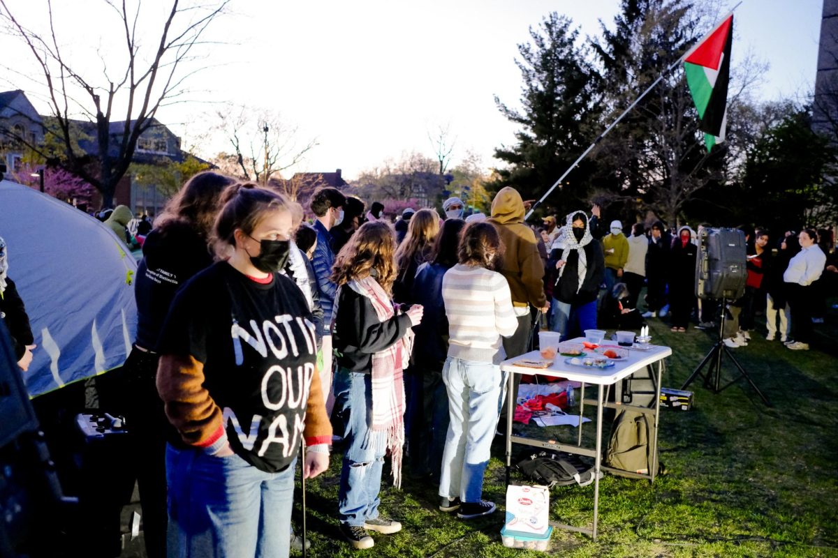 Jewish demonstrators hosted a seder at sundown in commemoration of Passover, a holiday that one organizer said represents freedom from enslavement.